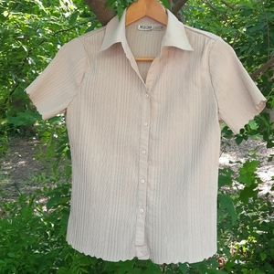 COPY - Western connection cream scalloped top.